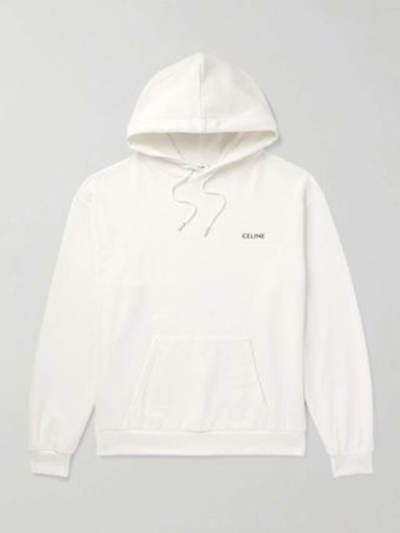 セリーヌ コットンジャージーフーディーロゴ入