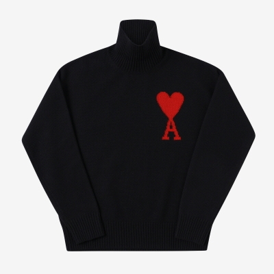 Amiアミ ドゥ クール ビッグハートロゴウールセーター102ji Amiアミ ドゥ クール ビッグハートロゴウールセーター102ji