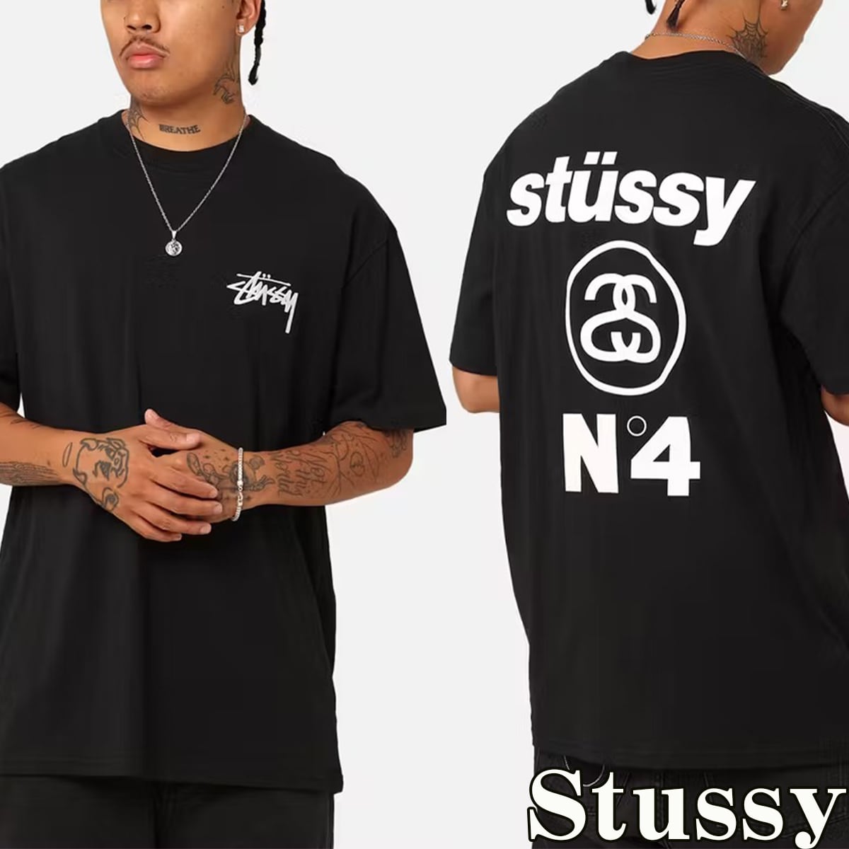 Stussy Tシャツ ステューシー ロゴ 半袖 Italic No. 4 T-Shirt STUSSY ステューシー Tシャツ 半袖 メンズ Stussy No4 Pigment